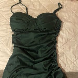 Satin Emerald Green Dress